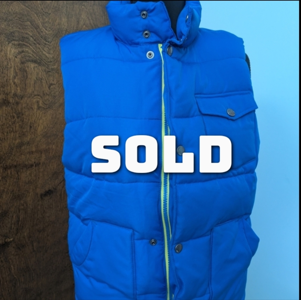 GAP Men's Vibrant Blue Quilted Vest